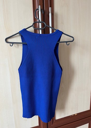 Kadın Lacivert Yüksek Yakalı Triko Atlet - Görsel 2