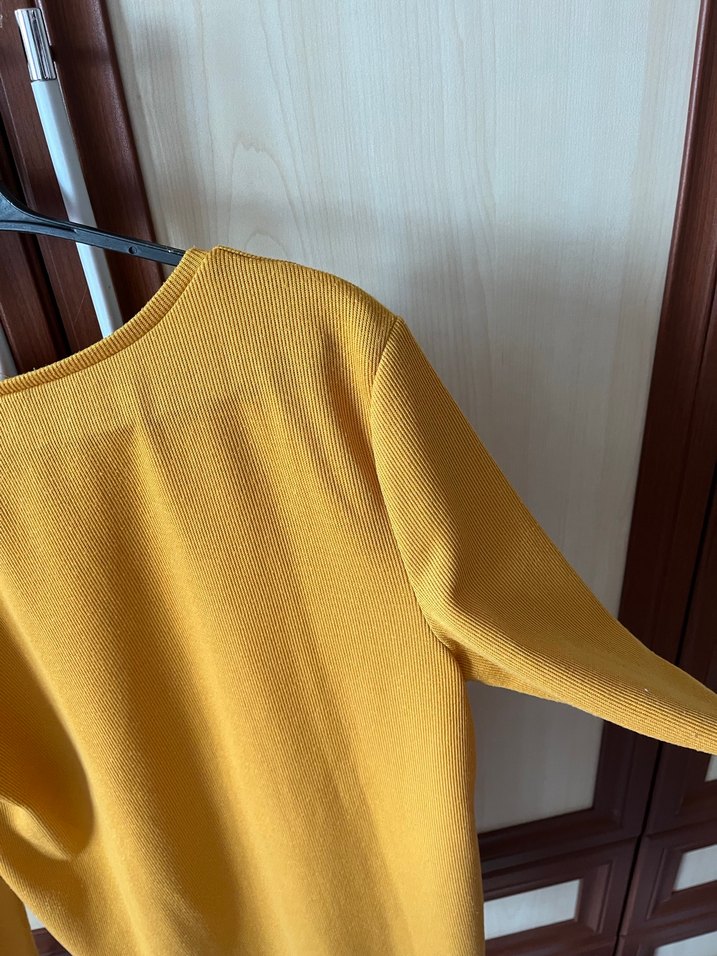 Hardal Uzun Kollu Kadın Bluz - Görsel 4