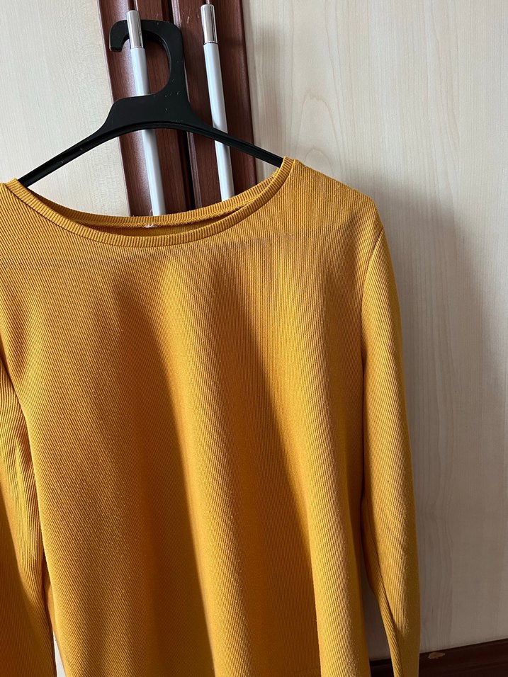 Hardal Uzun Kollu Kadın Bluz - Görsel 2