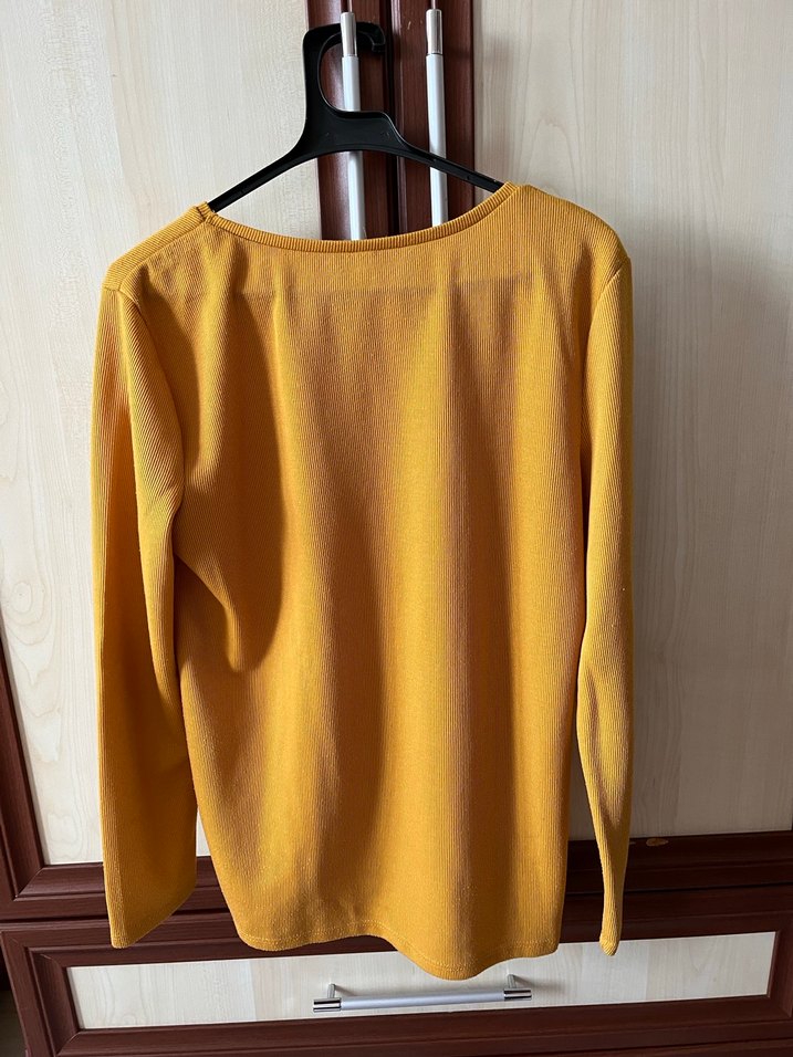 Hardal Uzun Kollu Kadın Bluz - Görsel 3