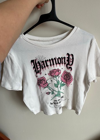 Beyaz  Baskılı Kısa Kollu Tişört - Görsel 3