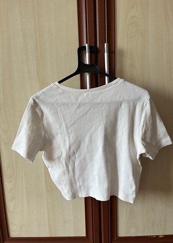 Beyaz  Baskılı Kısa Kollu Tişört - Görsel 2