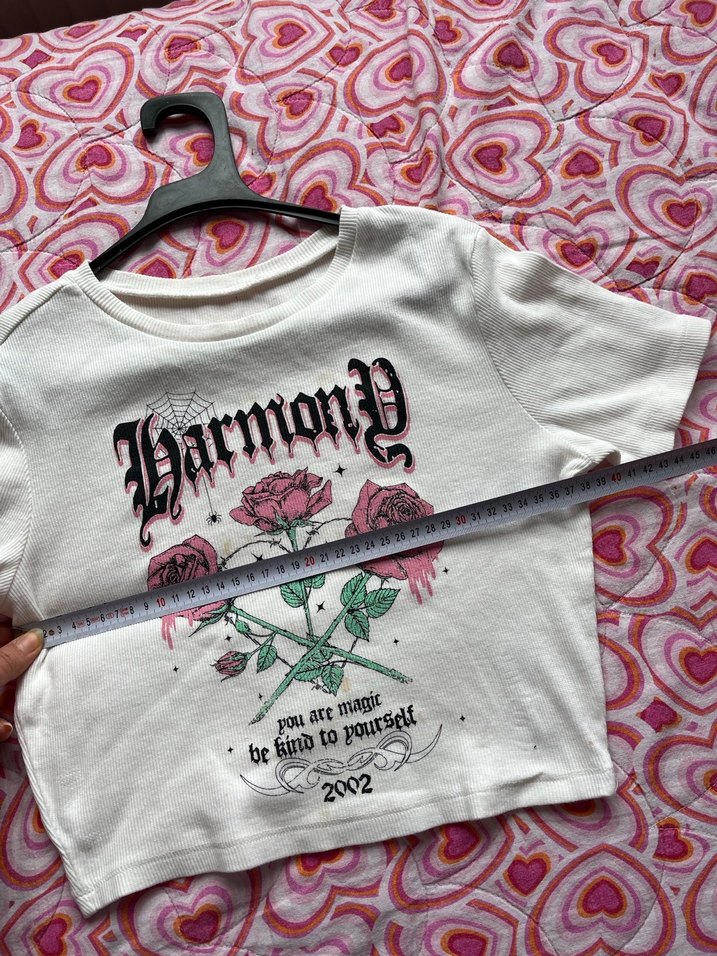 Beyaz  Baskılı Kısa Kollu Tişört - Görsel 5