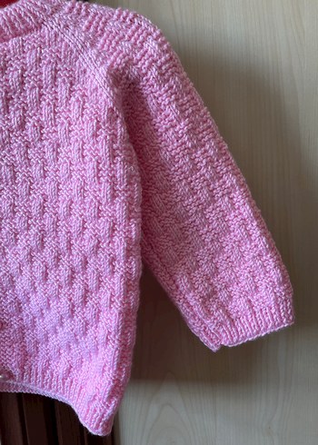 Kız Bebek Pembe Örgü Hırka 1-2 yaş - Görsel 10