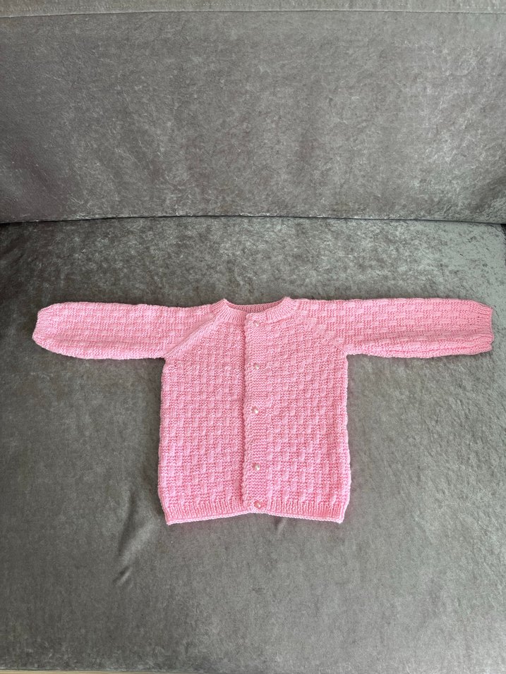 Kız Bebek Pembe Örgü Hırka 1-2 yaş - Görsel 3