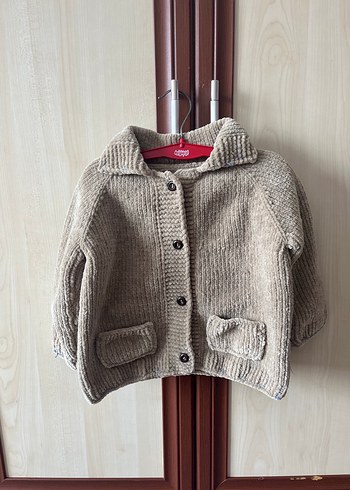 Çocuk Örgü Kadife Hırka ve Şapka Seti Sıfır - Görsel 4