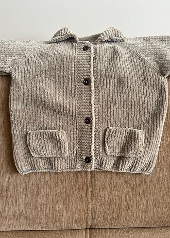 Çocuk Örgü Kadife Hırka ve Şapka Seti Sıfır - Görsel 13