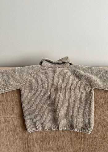 Çocuk Örgü Kadife Hırka ve Şapka Seti Sıfır - Görsel 2