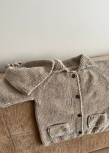 Çocuk Örgü Kadife Hırka ve Şapka Seti Sıfır - Görsel 15