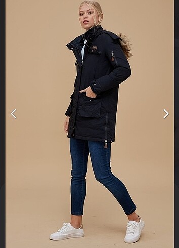 Kayra Kaz Tüyü Parka Kaban Mont - Lacivert - Görsel 3