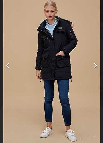 Kayra Kaz Tüyü Parka Kaban Mont - Lacivert - Görsel 4
