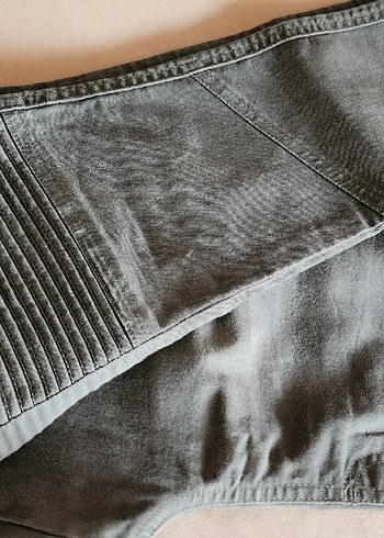 Gri Pliseli Hamile Denim Pantolon