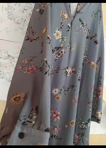 LC Waikiki Gri çiçekli