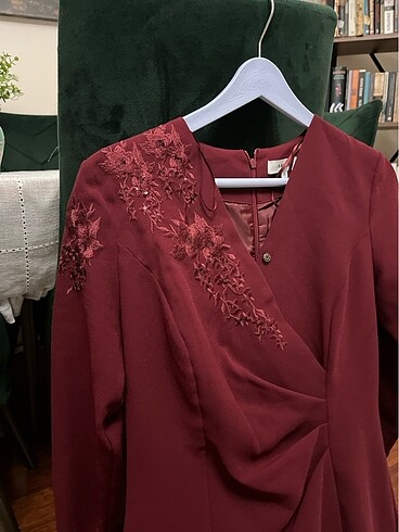 38 Beden bordo Renk Aker bordo elbise