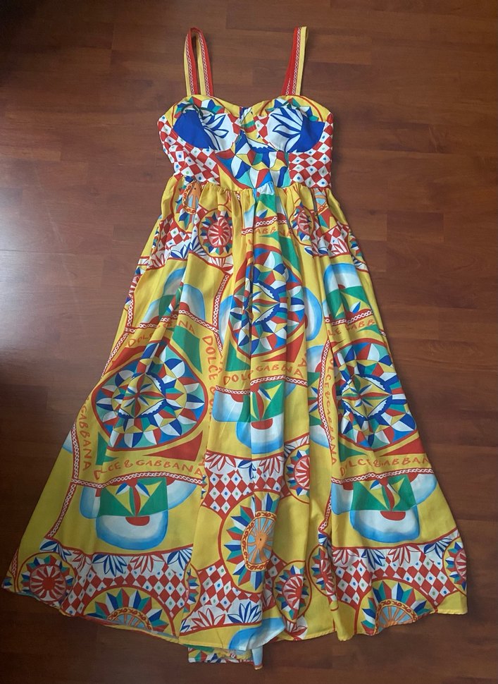 Renkli Desenli Uzun Pliseli Kadın Elbise dolce - Görsel 2