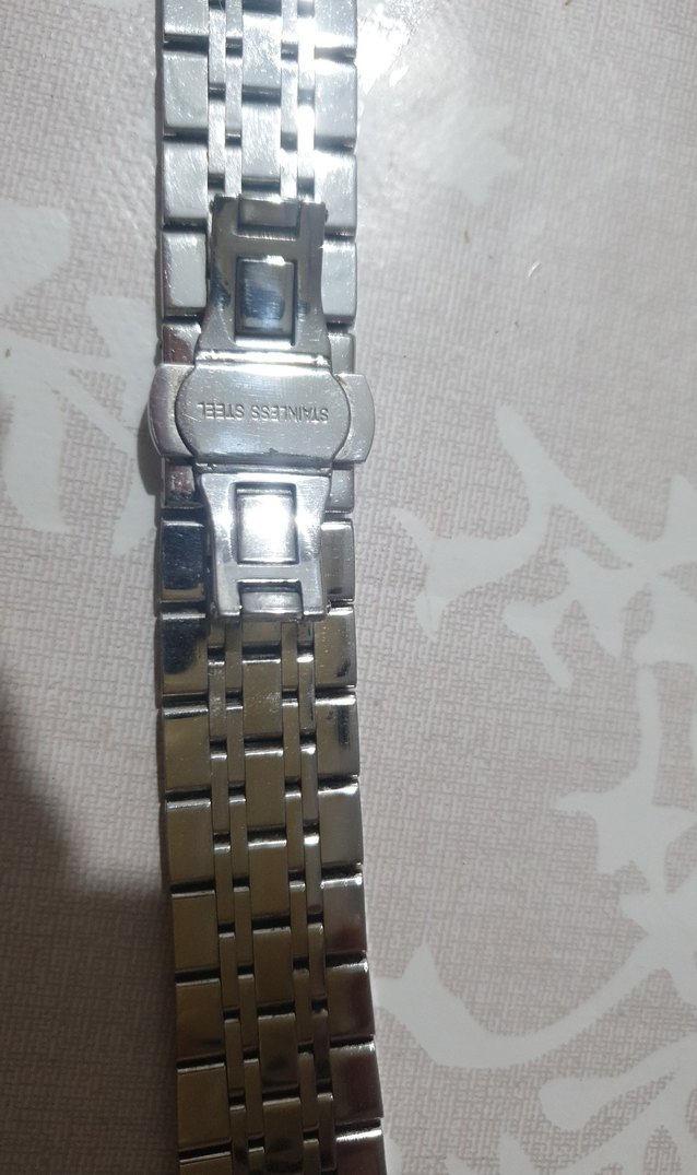 Gri,siyahlı ,stanless steel,18×2.5 cm  erkek saat kordonu - Görsel 2