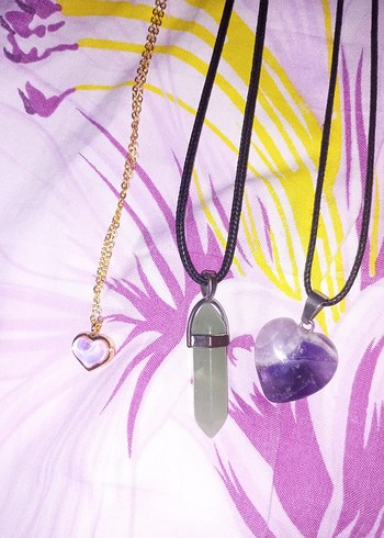 Kolye doğal taş bileklik boyun kolyesi zincir kolye kalpli kolye - Görsel 2