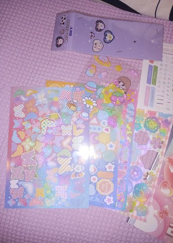 Kpop eşyaları sticker hediye paketi not kağıdı photocard pc - Görsel 2