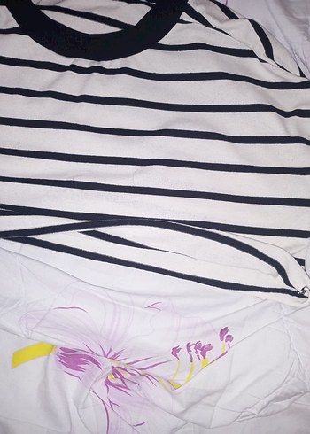 İspanyol Kol Çizgili Bol Kadın Kazak Crop - Görsel 5