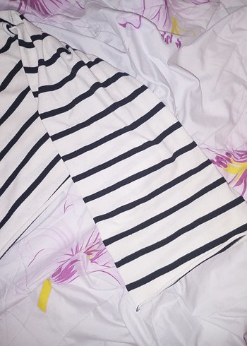 İspanyol Kol Çizgili Bol Kadın Kazak Crop - Görsel 4