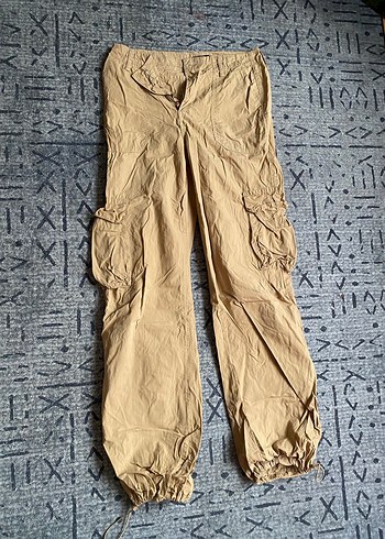 Bej Renk Paraşüt Kargo Pantolon - Görsel 3