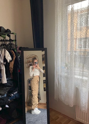 Bej Renk Paraşüt Kargo Pantolon - Görsel 2