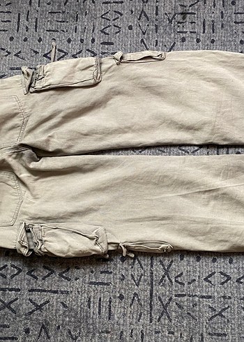 Gri Çok Cepli Salaş Midi Denim Pantolon - Görsel 3