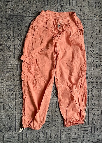 Açık Pembe Rahat Kargo Paraşüt Pantolon - Görsel 3