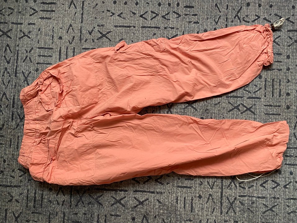 Açık Pembe Rahat Kargo Paraşüt Pantolon - Görsel 4