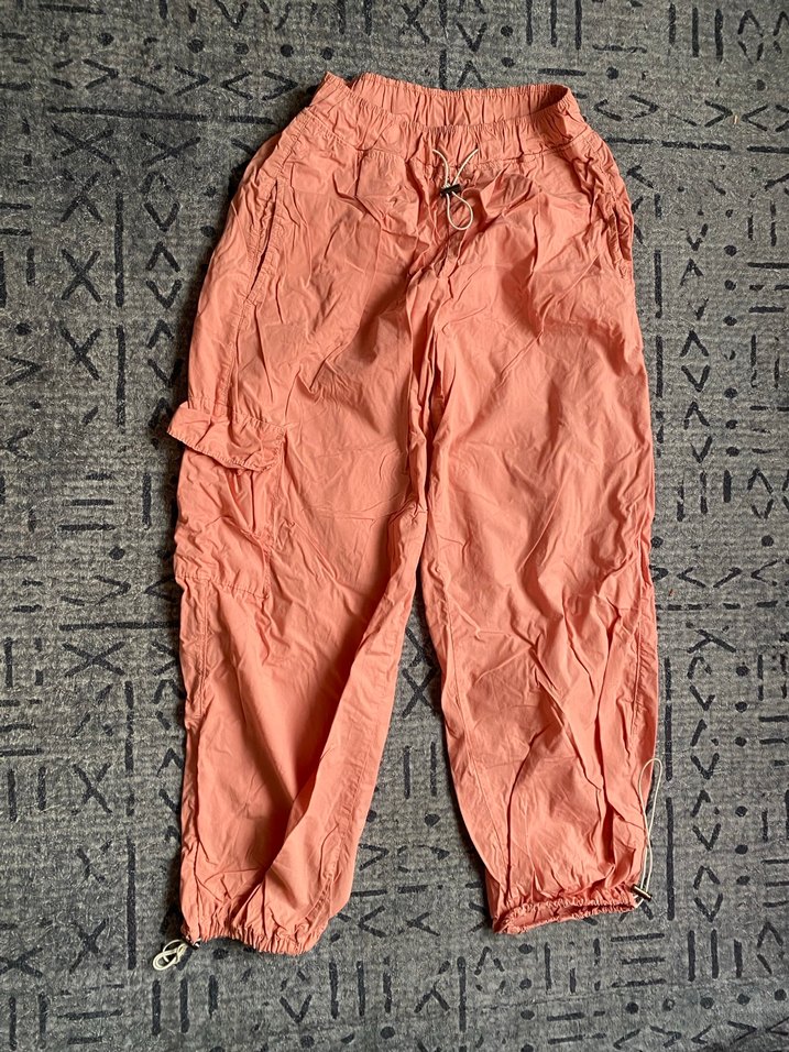 Açık Pembe Rahat Kargo Paraşüt Pantolon - Görsel 3