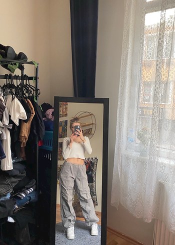 Gri Ayarlanılabilir Paraşüt Pantolon - Görsel 2