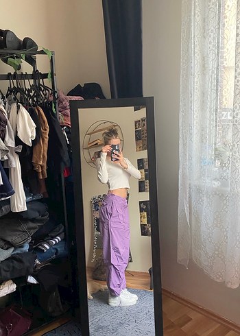 Paraşüt Mor Renk Pantolon - Görsel 2