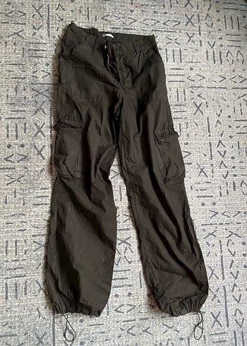 Paraşüt Siyah Kargo Pantolon - Görsel 2