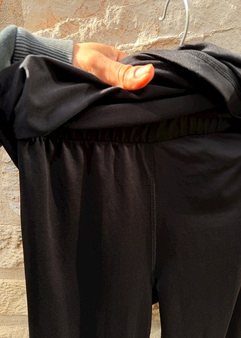 Drapeli Siyah Midi iki kat tayt - Görsel 4