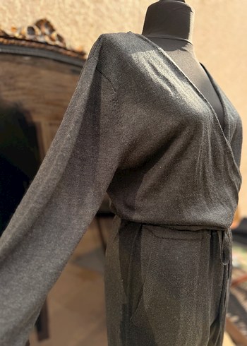 Oysho marka ince triko tulum antrasit renginde elastan - Görsel 4