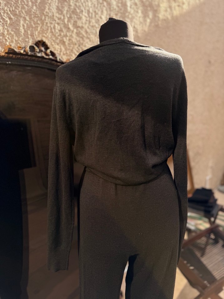 Oysho marka ince triko tulum antrasit renginde elastan - Görsel 5