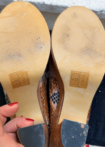 Taba renkli Yılan Desenli Platform Topuklu Ayakkabı Deena&Ozzy - Görsel 5