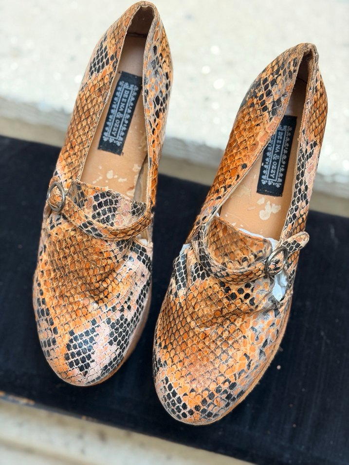 Taba renkli Yılan Desenli Platform Topuklu Ayakkabı Deena&Ozzy - Görsel 2