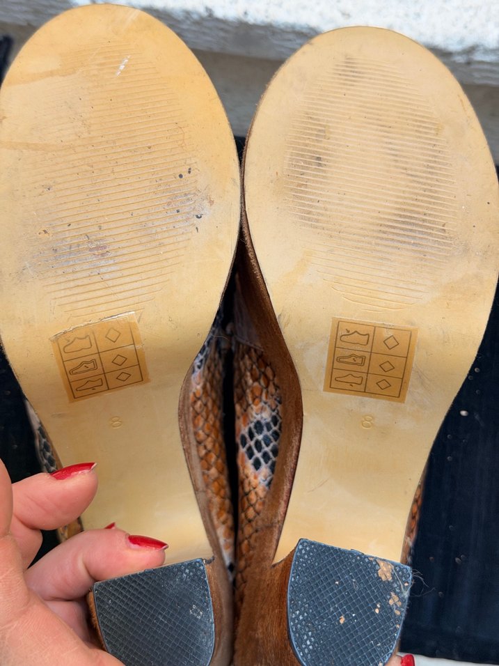 Taba renkli Yılan Desenli Platform Topuklu Ayakkabı Deena&Ozzy - Görsel 5