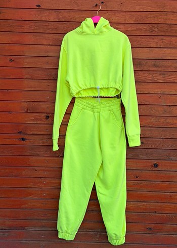 Kadın neon yeşil Beli lastik Detaylı Eşofman Takımı Fineapple - Görsel 2