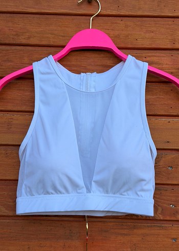 Beyaz Mini Atletik Kadın spor sütyen ve şort takımı - Görsel 3