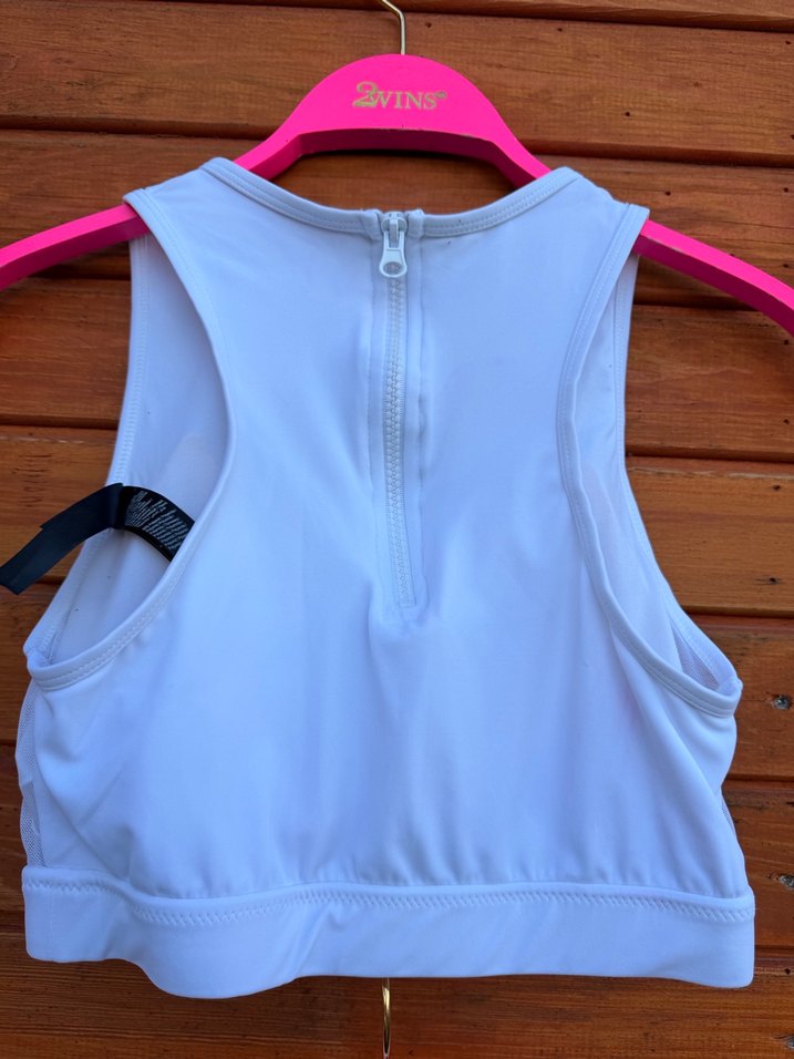 Beyaz Mini Atletik Kadın spor sütyen ve şort takımı - Görsel 5