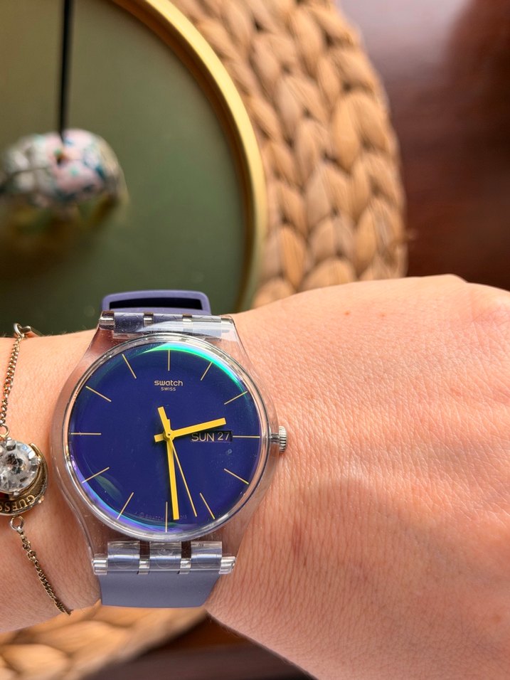 Swatch Renkli Kayışlı Mor Kadın Kol Saati su geçirmez - Görsel 2