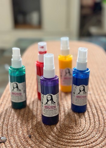 Mona Lisa Mor,Sarı ,kırmızı,yeşil ,mavi Akrilik Kumaş Sprey Boya - Görsel 8