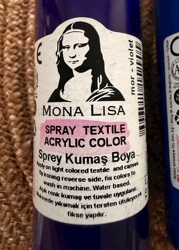 Mona Lisa Mor,Sarı ,kırmızı,yeşil ,mavi Akrilik Kumaş Sprey Boya - Görsel 2