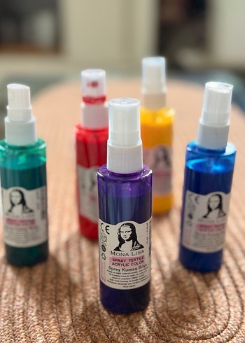 Mona Lisa Mor,Sarı ,kırmızı,yeşil ,mavi Akrilik Kumaş Sprey Boya - Görsel 11