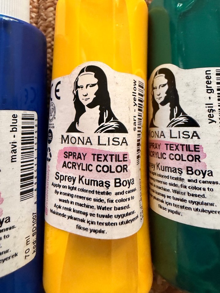 Mona Lisa Mor,Sarı ,kırmızı,yeşil ,mavi Akrilik Kumaş Sprey Boya - Görsel 4