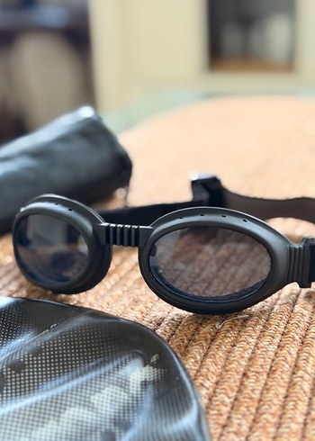Siyah  Biker Yüzücü Gözlüğü ve bonesi - Görsel 3
