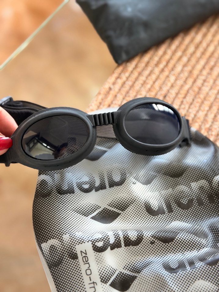 Siyah  Biker Yüzücü Gözlüğü ve bonesi - Görsel 2