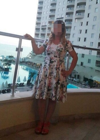 xl Beden çeşitli Renk Çiçekli elbise